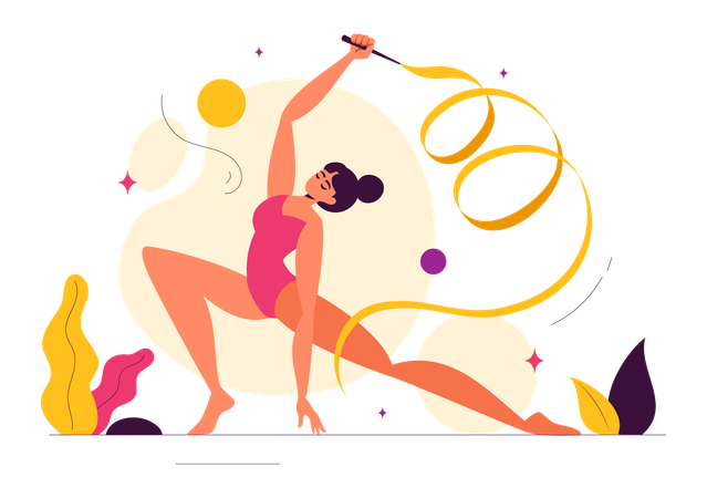 Rhythmic Rope Gymnastics  Illustration