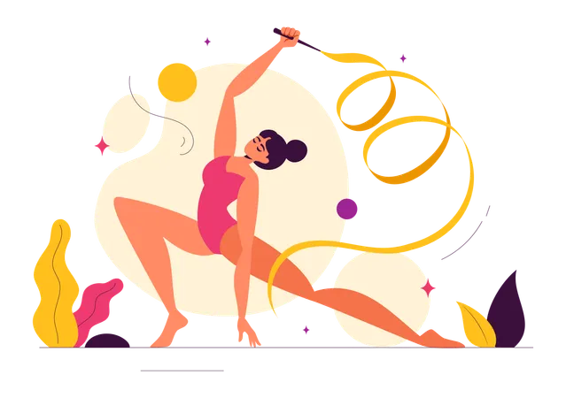 Rhythmic Rope Gymnastics  Illustration