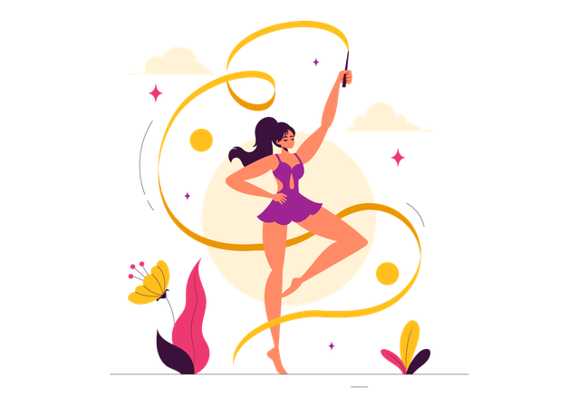 Rhythmic Rope Gymnastics  Illustration