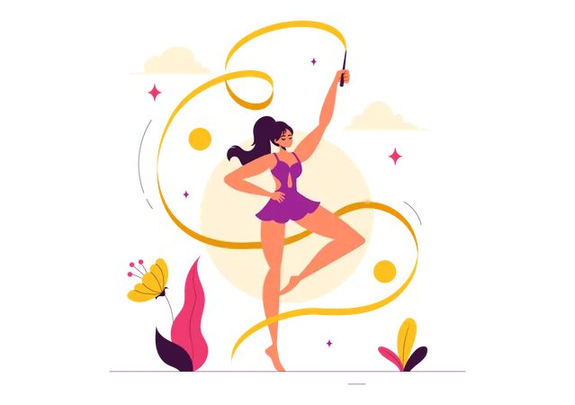 Rhythmic Rope Gymnastics  Illustration