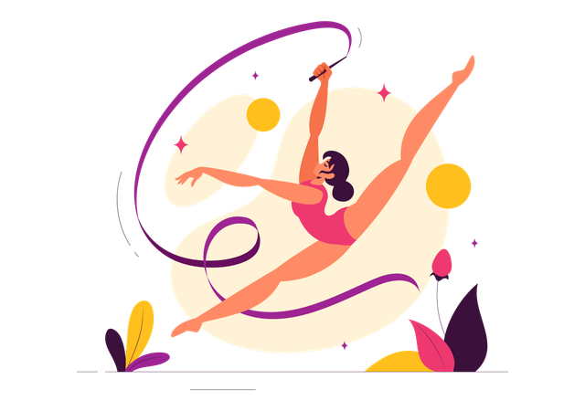 Rhythmic Rope Gymnastics  Illustration