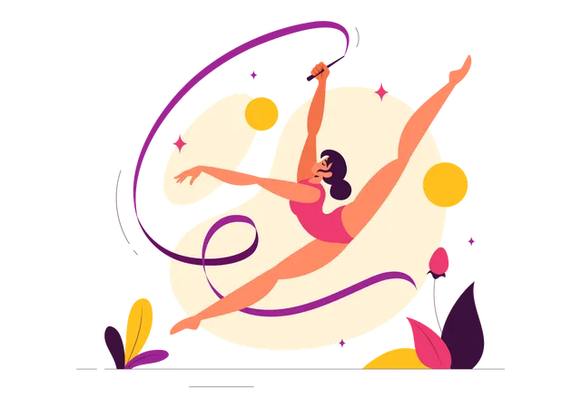 Rhythmic Rope Gymnastics  Illustration