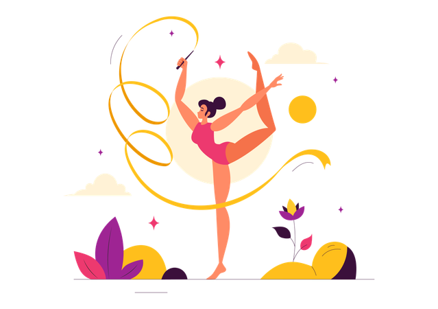 Rhythmic Rope Gymnastics  Illustration