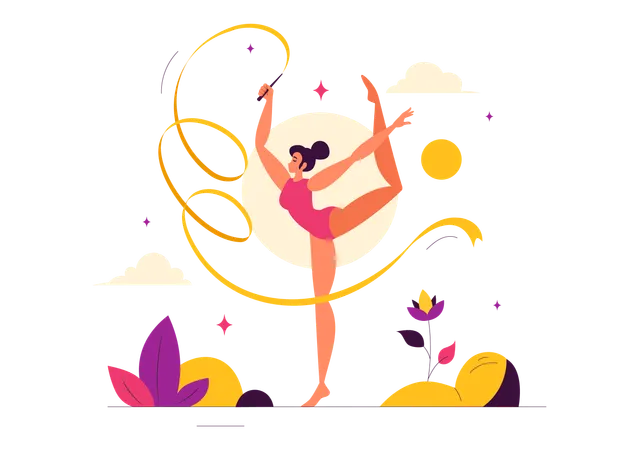 Rhythmic Rope Gymnastics  Illustration