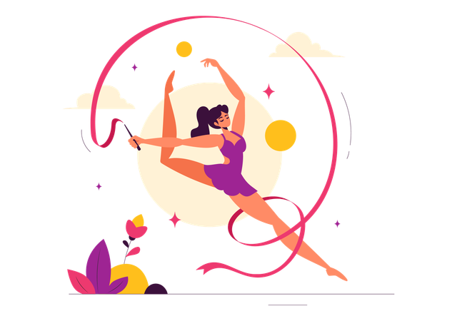 Rhythmic Rope Gymnastics  Illustration