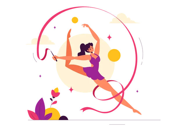 Rhythmic Rope Gymnastics  Illustration