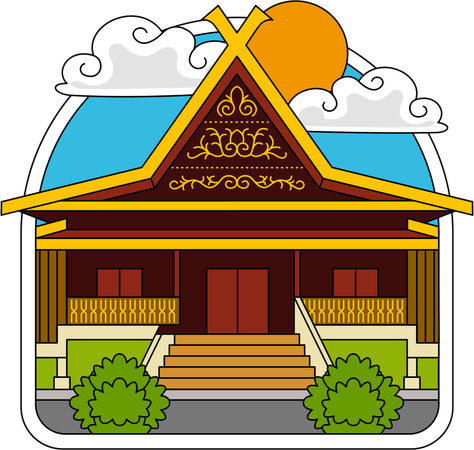 Riau Traditional House  Illustration