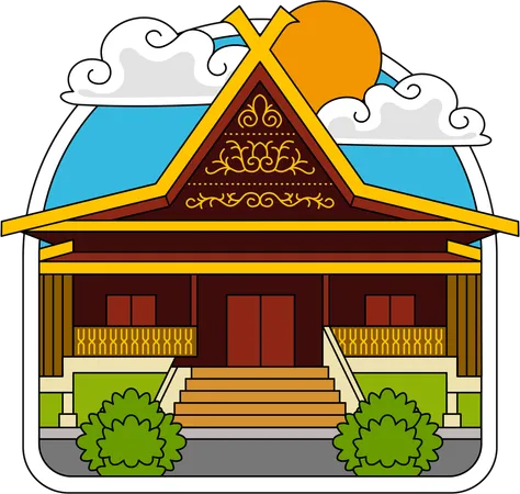 Riau traditionelles Haus  Illustration