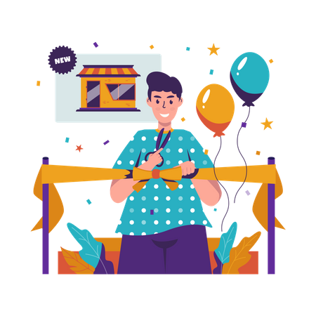 Ribbon cutting ceremony  Illustration
