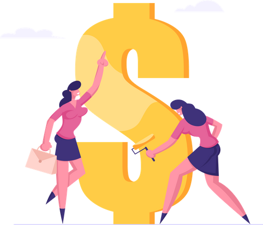 Rica empresaria ahorrando y aumentando el capital  Ilustración