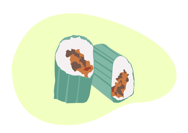 Rice rolls with filling  Illustration
