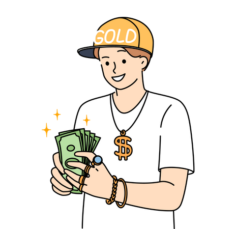 Rich boy with money  Illustration