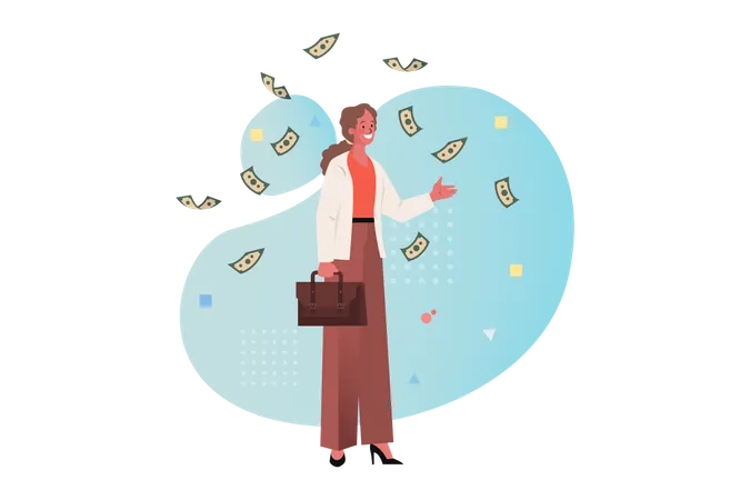 Rich businesswoman  Illustration