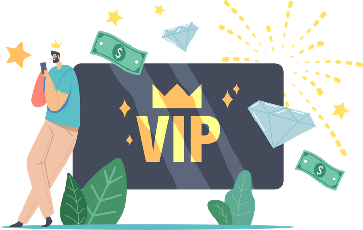 Rich Man Membership in Luxury Club  Illustration