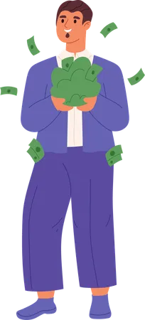 Rich man with pockets  Illustration