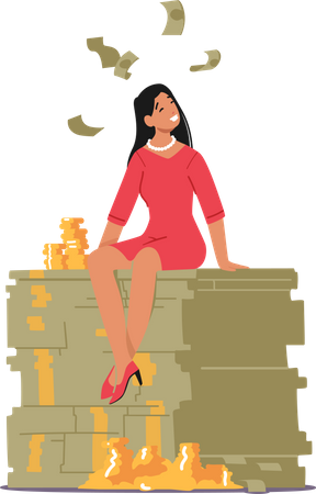 Rich Millionaire Businesswoman  Illustration