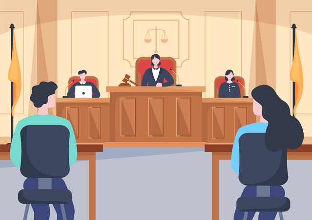 Richter und Zeugen  Illustration