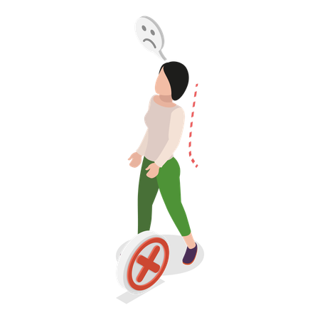 Die richtige Haltung beim Gehen zur Reduzierung der Belastung  Illustration
