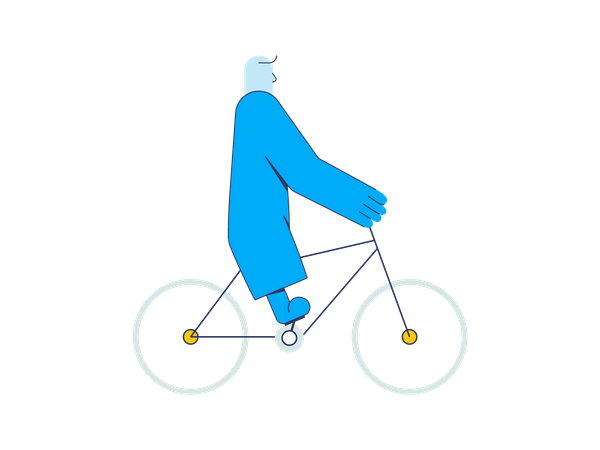 Riding bicycle Illustration
