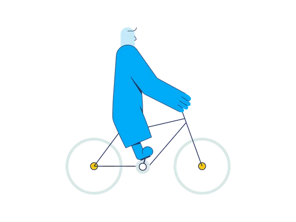 Riding bicycle  Illustration