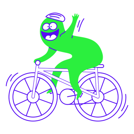 Riding bicycle  Illustration