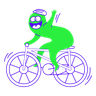illustration riding bicycle