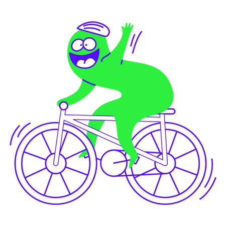 Riding bicycle  Illustration