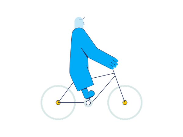 Riding bicycle  Illustration