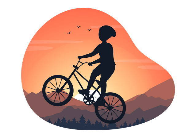 Riding BMX bicycle  Illustration