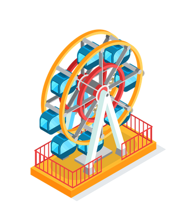 Riesenrad-Attraktion für Menschen während der Feiertage  Illustration