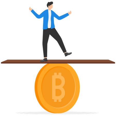 Riesgo de inversión en Bitcoin y criptomonedas  Ilustración
