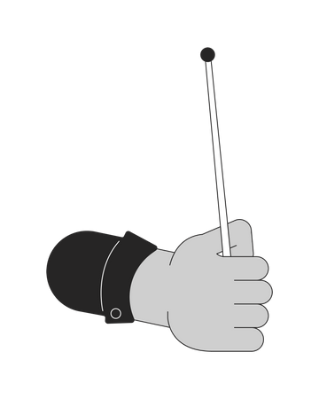 Right hand holding drumstick drum  Illustration