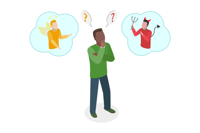 Right Or Wrong Decision  Illustration