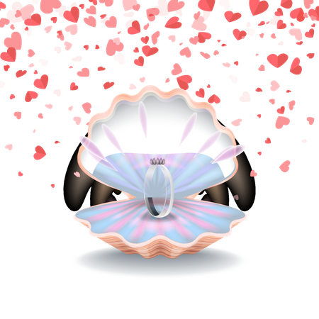 Ring in der Muschel  Illustration