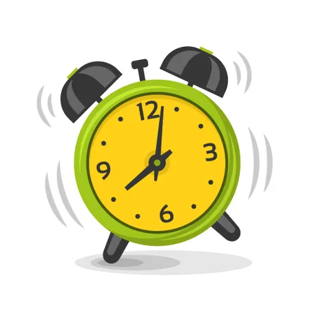 Ringing alarm clock with two bells  Illustration
