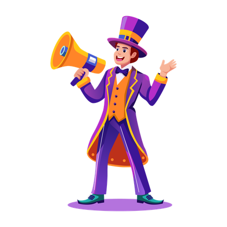 Ringmaster making announcement  Illustration