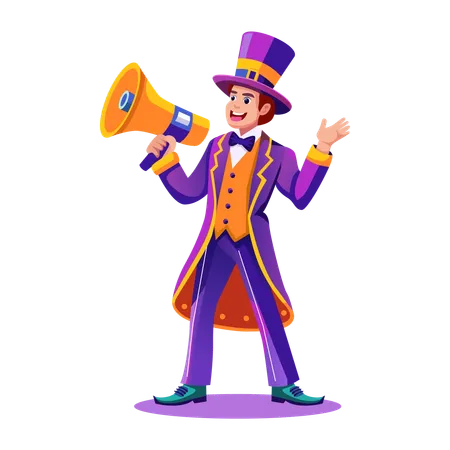 Ringmaster making announcement  Illustration