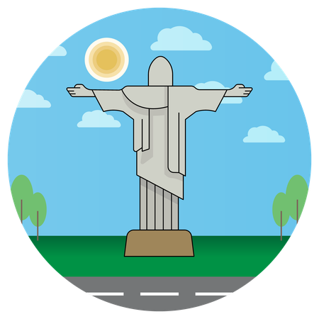 Rio De Janeiro Christ Brazil  Illustration