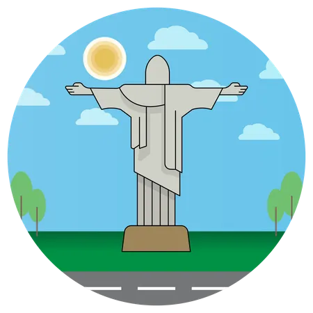 Rio De Janeiro Christ Brazil  Illustration