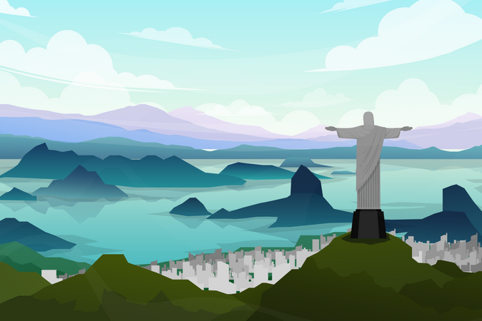 Río de janeiro en brasil  Ilustración