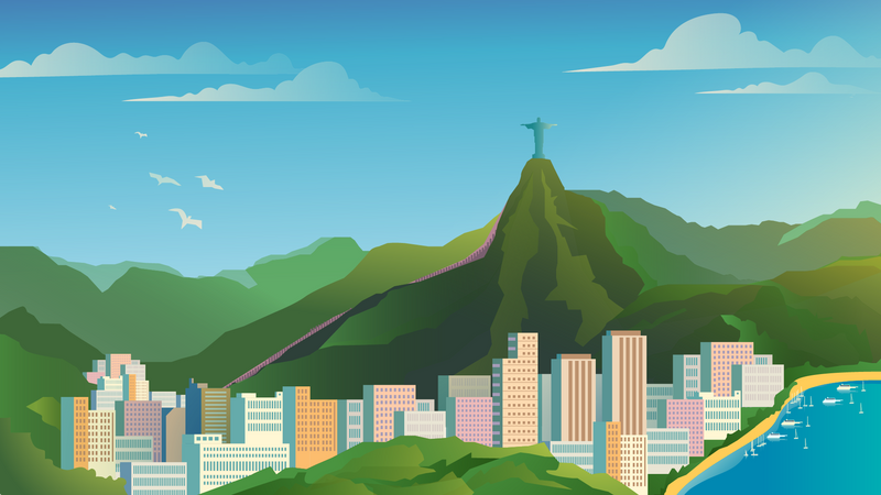 Rio De Janeiro In Brazil  Illustration