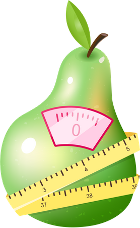 Ripe pear in dietary nutrition  Illustration