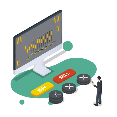 Ripple-Münzeninvestition  Illustration