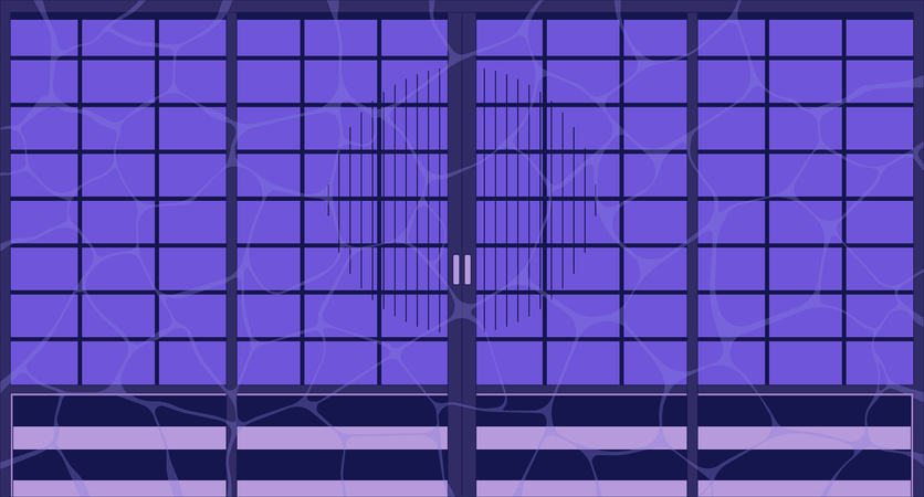 Ripples water on shoji screens  Illustration