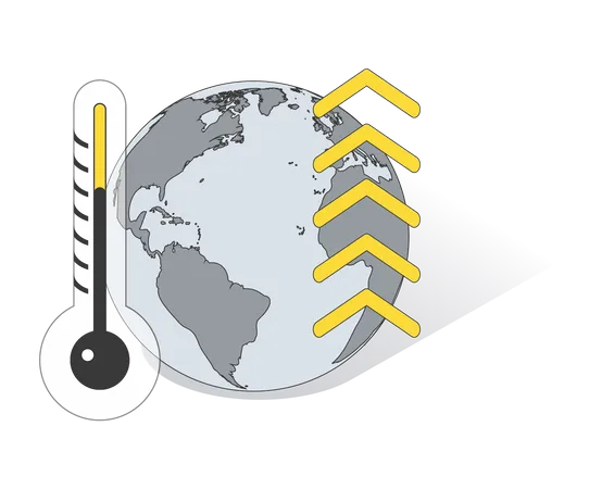 Rising Earth Temperature Illustration