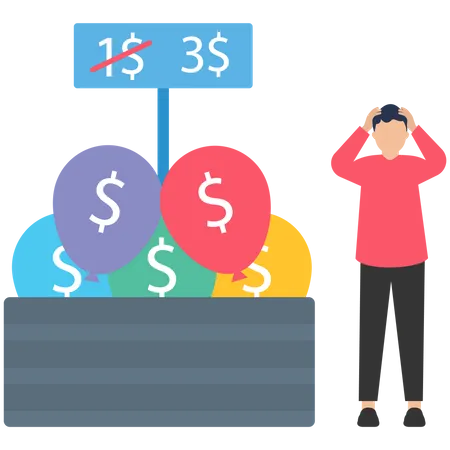 Rising food costs and grocery prices raise cost of supermarket  Illustration