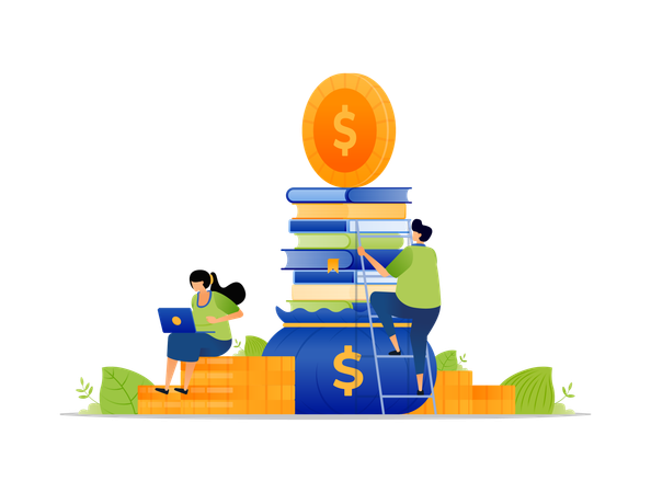 Rising to the top with accessible scholarships and financial support  Illustration