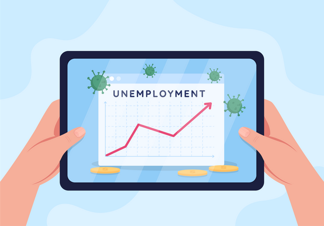 Rising unemployment rate Illustration