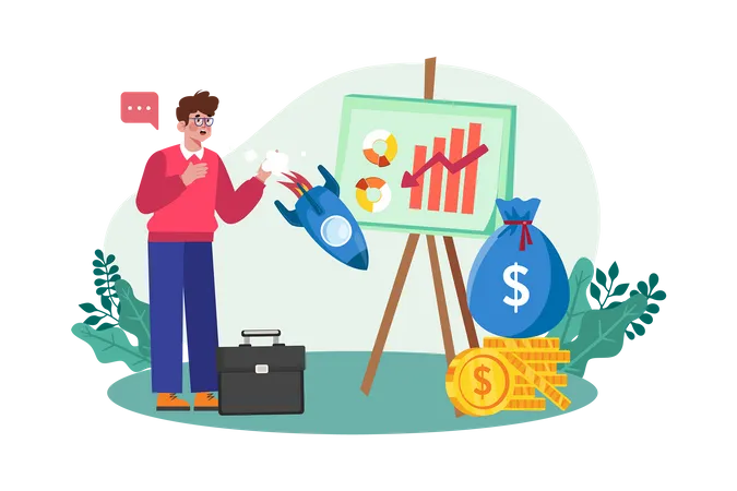 Risk analyst assessing financial risks and developing strategies to mitigate them  Illustration