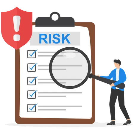 Risk Management Concept Risk Control With Shield Symbol Illustration